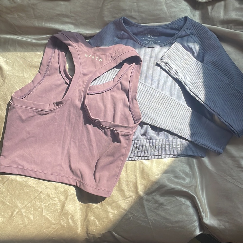 Crop Top Bundle With 1 NVGTN Cropped Tank & 1 Jed North Long Sleeve Cropped Top!